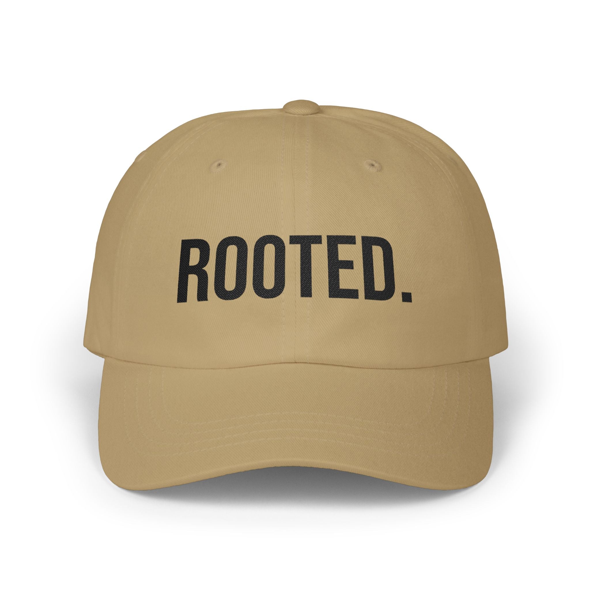 ROOTED. Hat — Minimal Faith-Based Embroidered Cap