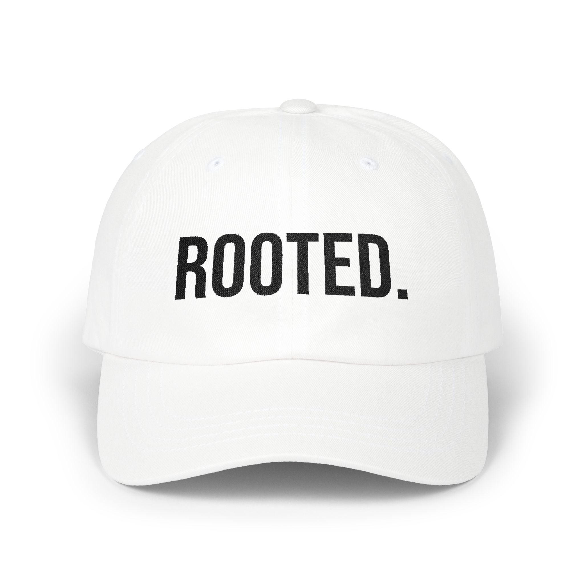 ROOTED. Hat — Minimal Faith-Based Embroidered Cap