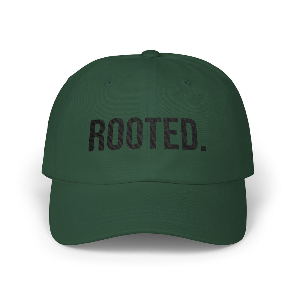ROOTED. Hat — Minimal Faith-Based Embroidered Cap